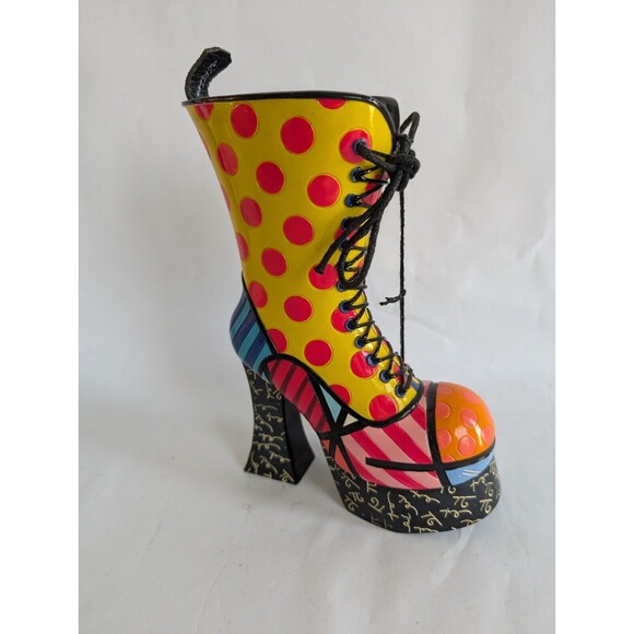 ROMERO BRITTO Laced Shoe Boot Figurine 7" 2011 - Picture 1 of 7